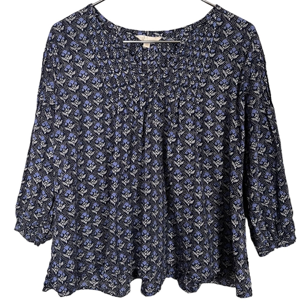 VOLOSHIN Cropped Indigo Blue Floral Crop Top Size XS